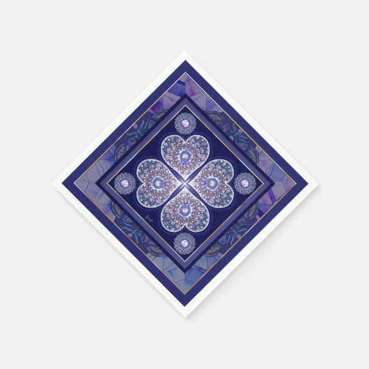 Serviette En Papier Rosace bleue (Coin)