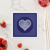 Serviette En Papier Rosace bleue (En situation)