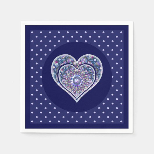 Serviette En Papier Rosace bleue (Devant)