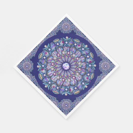 Serviette En Papier Rosace bleue (Coin)