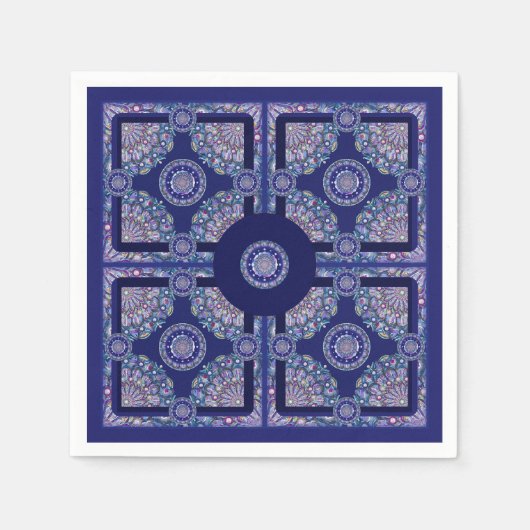 Serviette En Papier Rosace bleue (Devant)