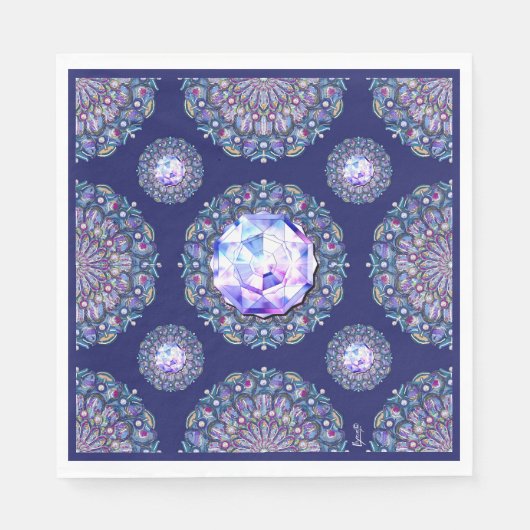 Serviette En Papier Rosace bleue (Devant)