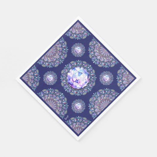 Serviette En Papier Rosace bleue (Coin)