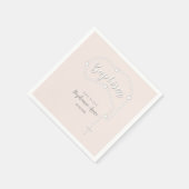 Serviette En Papier Rosaire du baptême sur rose (Coin)