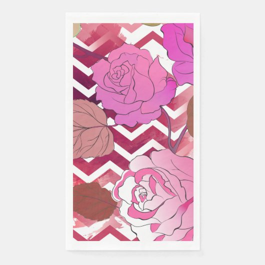Serviette En Papier Rose 33 (Devant)