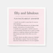 Serviette En Papier Rose 50 et fabuleux Anniversaire Fun Facts (Devant)