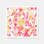 Serviette En Papier Rose Abstrait rétro moderne (Devant)