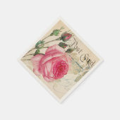 Serviette En Papier Rose Antique (Coin)