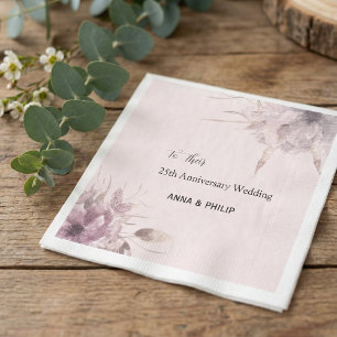 Serviette En Papier Rose aquarelle boho succulente floral vintage