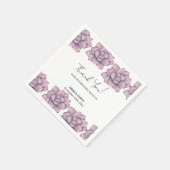 Serviette En Papier Rose aquarelle élégante remerciements de mariage m (Coin)