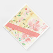 Serviette En Papier Rose avec corail (Coin)