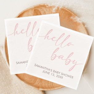 Serviette En Papier Rose Baby Shower Bonjour