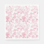 Serviette En Papier Rose blanc rose Chinoiserie Motif (Devant)