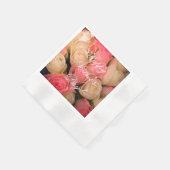 Serviette En Papier Rose blanc Roses Custom Text Joyeux Fête des Mères (Coin)