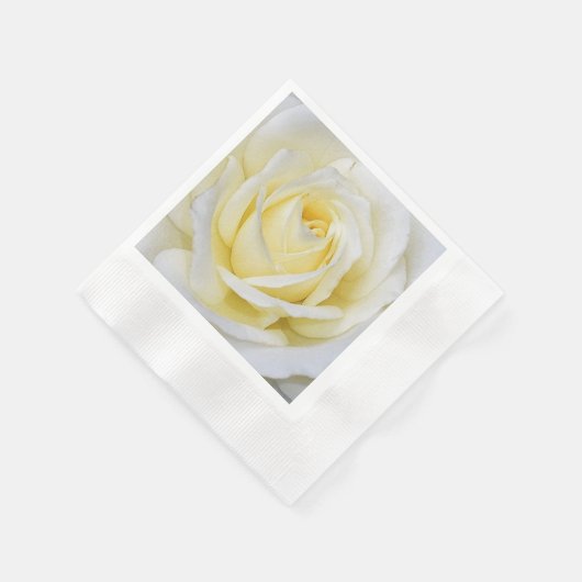 Serviette En Papier Rose blanche (Coin)