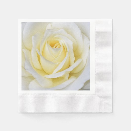 Serviette En Papier Rose blanche (Devant)