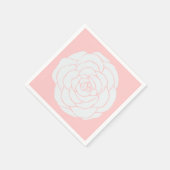 Serviette En Papier Rose blanche (Coin)