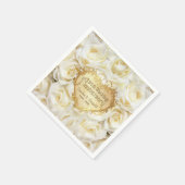 Serviette En Papier Rose blanche 50e anniversaire de Mariage (Coin)