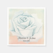 Serviette En Papier Rose blanche aquarelle (Devant)