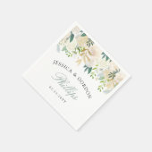 Serviette En Papier Rose blanche | Cocktail mariage (Coin)