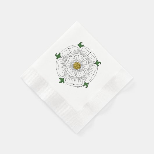 Serviette En Papier Rose blanche de York (Coin)