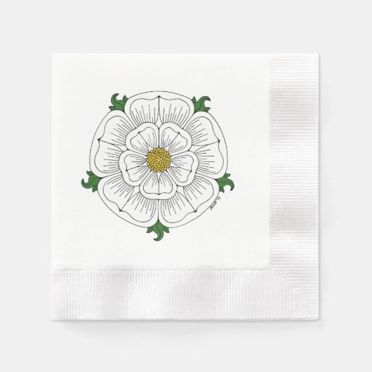 Serviette En Papier Rose blanche de York (Devant)
