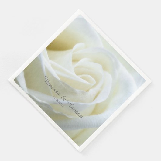 Serviette En Papier Rose blanche moderne (Coin)