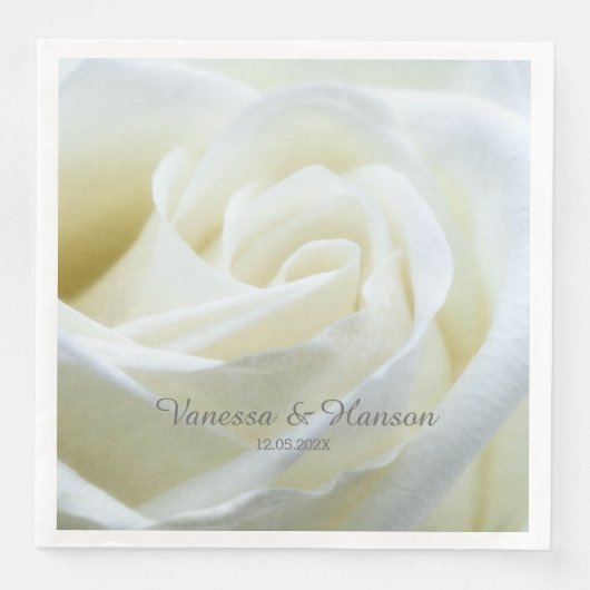 Serviette En Papier Rose blanche moderne (Devant)