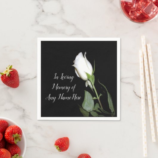 Serviette En Papier Rose blanche simple (En situation)