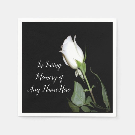 Serviette En Papier Rose blanche simple (Devant)