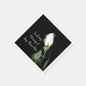 Serviette En Papier Rose blanche simple (Coin)