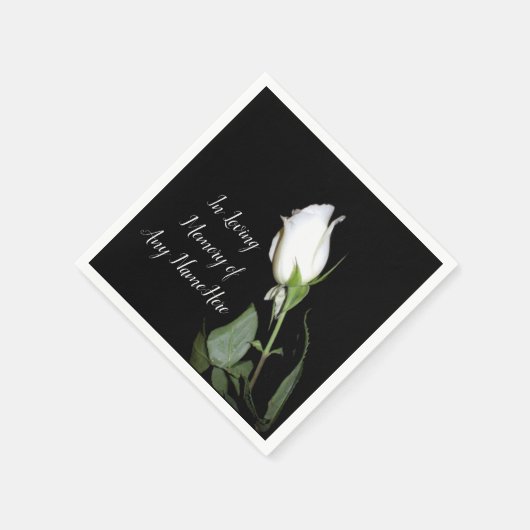 Serviette En Papier Rose blanche simple (Coin)