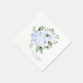 Serviette En Papier Rose bleu Eucalyptus Élégant Mariage personnalisé (Coin)