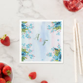 Serviette En Papier Rose bleu vert et doux (En situation)