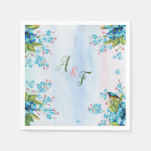 Serviette En Papier Rose bleu vert et doux (Devant)