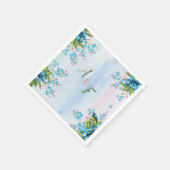 Serviette En Papier Rose bleu vert et doux (Coin)