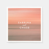 Serviette En Papier Rose Blush Mariage personnalisé serviettes (Devant)