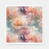 Serviette En Papier Rose Blush Peach Orange Floral (Devant)