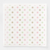 SERVIETTE EN PAPIER ROSE BROWN VERT POIS (Devant)