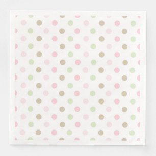 SERVIETTE EN PAPIER ROSE BROWN VERT POIS