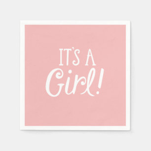 Serviette En Papier Rose C'est un Baby shower de fille