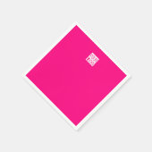 Serviette En Papier Rose chaud - ajouter le logo (Coin)