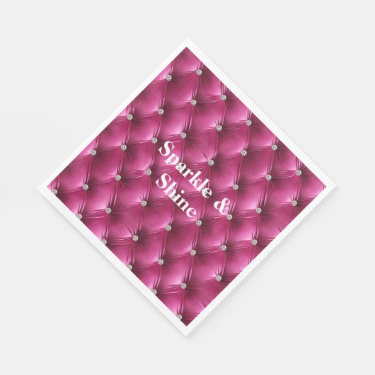 Serviette En Papier Rose Chaud Faux Velours (Coin)