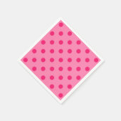 Serviette En Papier Rose Chaud Sur Pois Rose Design Motif (Coin)
