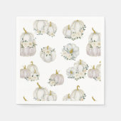 Serviette En Papier Rose Citrouille blanc Aquarelle Baby shower (Devant)