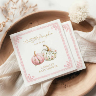 Serviette en papier Rose Citrouille pour Baby Show