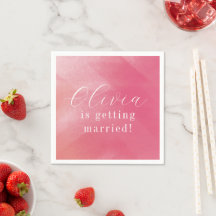 Rose Clair Bohème Ombré Cursive Nom Mariage