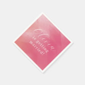 Serviette En Papier Rose Clair Bohème Ombré Cursive Nom Mariage (Coin)