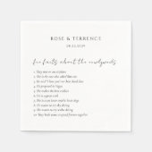 Serviette En Papier Rose Classique Moderne Mariage élégant (Devant)