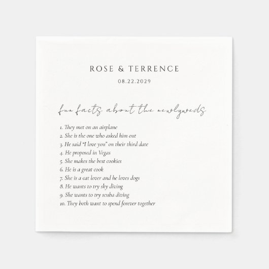 Serviette En Papier Rose Classique Moderne Mariage élégant (Devant)